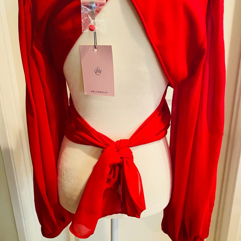 NWT Red backless blouse